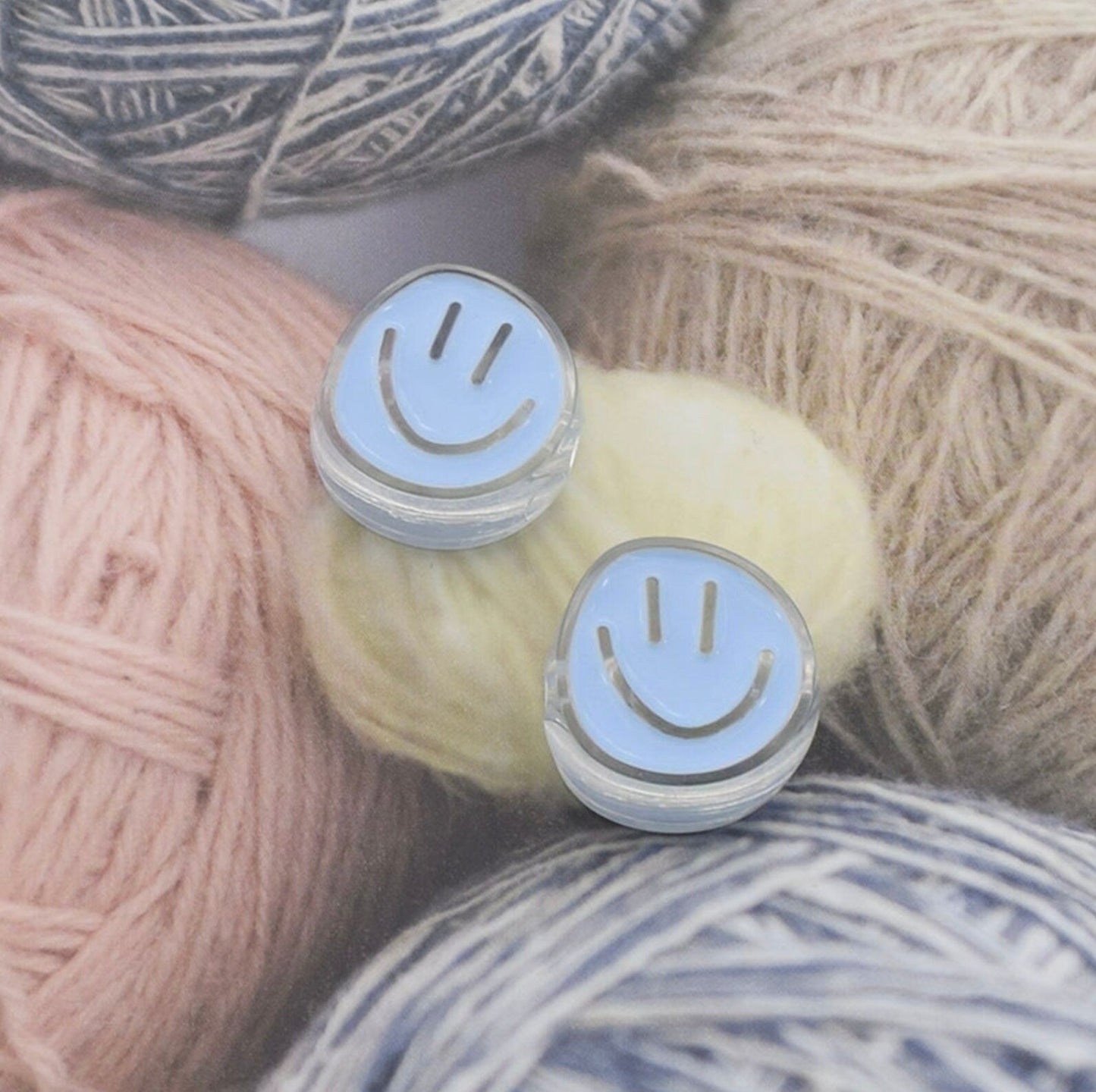 Chunky Cute Lopsided Smiley Face Acrylic Bead (21x23mm)