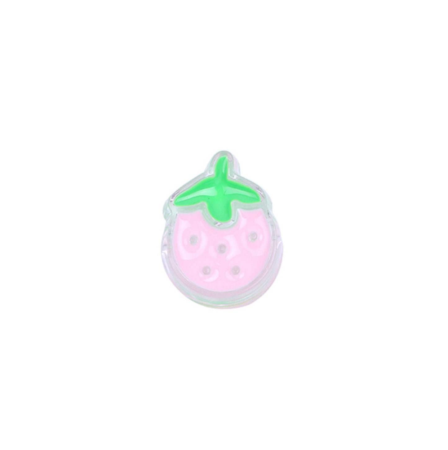 Chunky Strawberry Enamel Acrylic Bead (18x23mm)