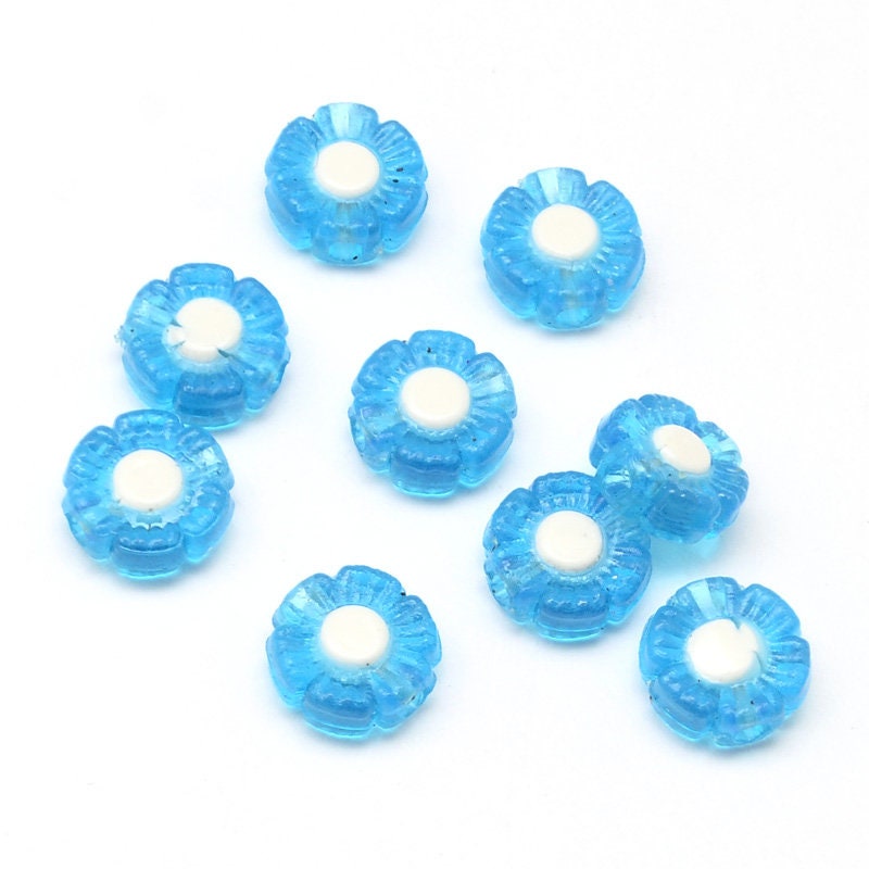 10MM Mixed Transparent Acrylic Rainbow Flower Spacer Beads