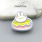 Chunky Opaque Purple Outline Bunny Donut Acrylic Bead (26x26mm)