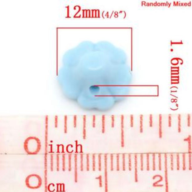 12MM Pastel Acrylic Flower Bud Spacer Beads