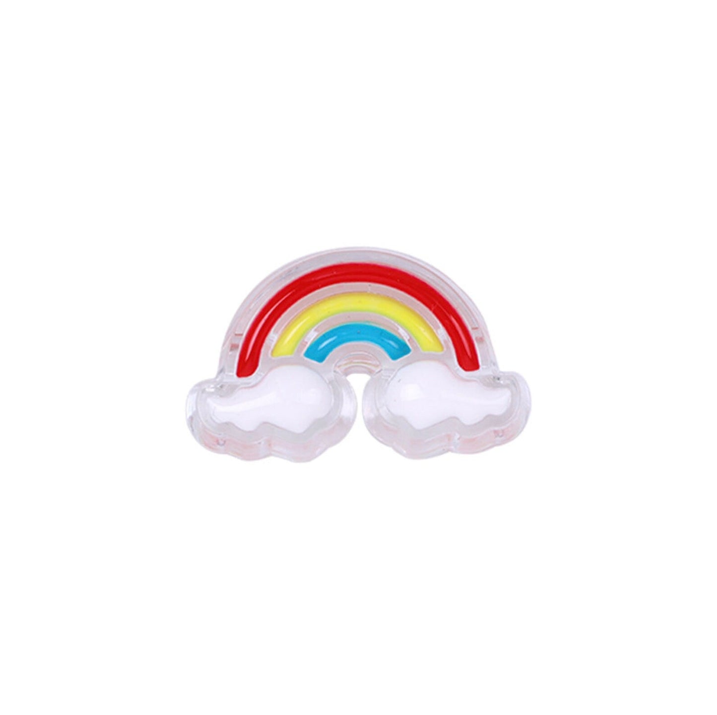 Chunky Rainbow with White Cloud Acrylic Bead (25.8 x 16.4mm)