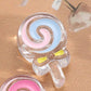 Chunky Rainbow Lollipop Enamel Acrylic Bead (18x28mm)