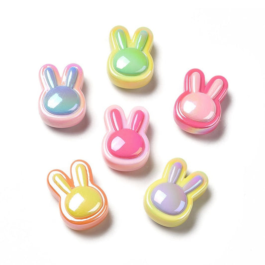 Chunky Two-Toned UV Plated Bunny Head Bead (23.5x17x10.5mm)