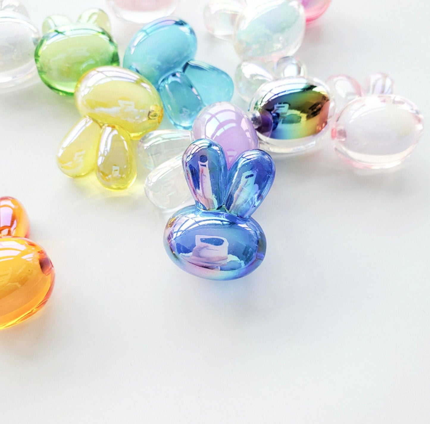 Chunky 21MM AB Bunny Rabbit Shaped Acrylic Spacer Beads