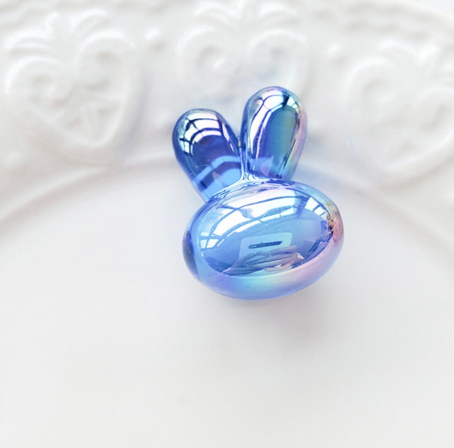 Chunky 21MM AB Bunny Rabbit Shaped Acrylic Spacer Beads