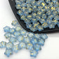 8.5MM Blue with Gold Specks Glass Star Beads (AB7)