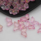 15MM Clear Pink w/Gold Specks Butterfly Colored Glass Beads