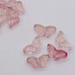 15MM Clear Pink Butterfly Speckled Colored Glass Beads