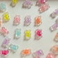Transparent Gummy Bear Beads (18MM x 11MM , side hole)