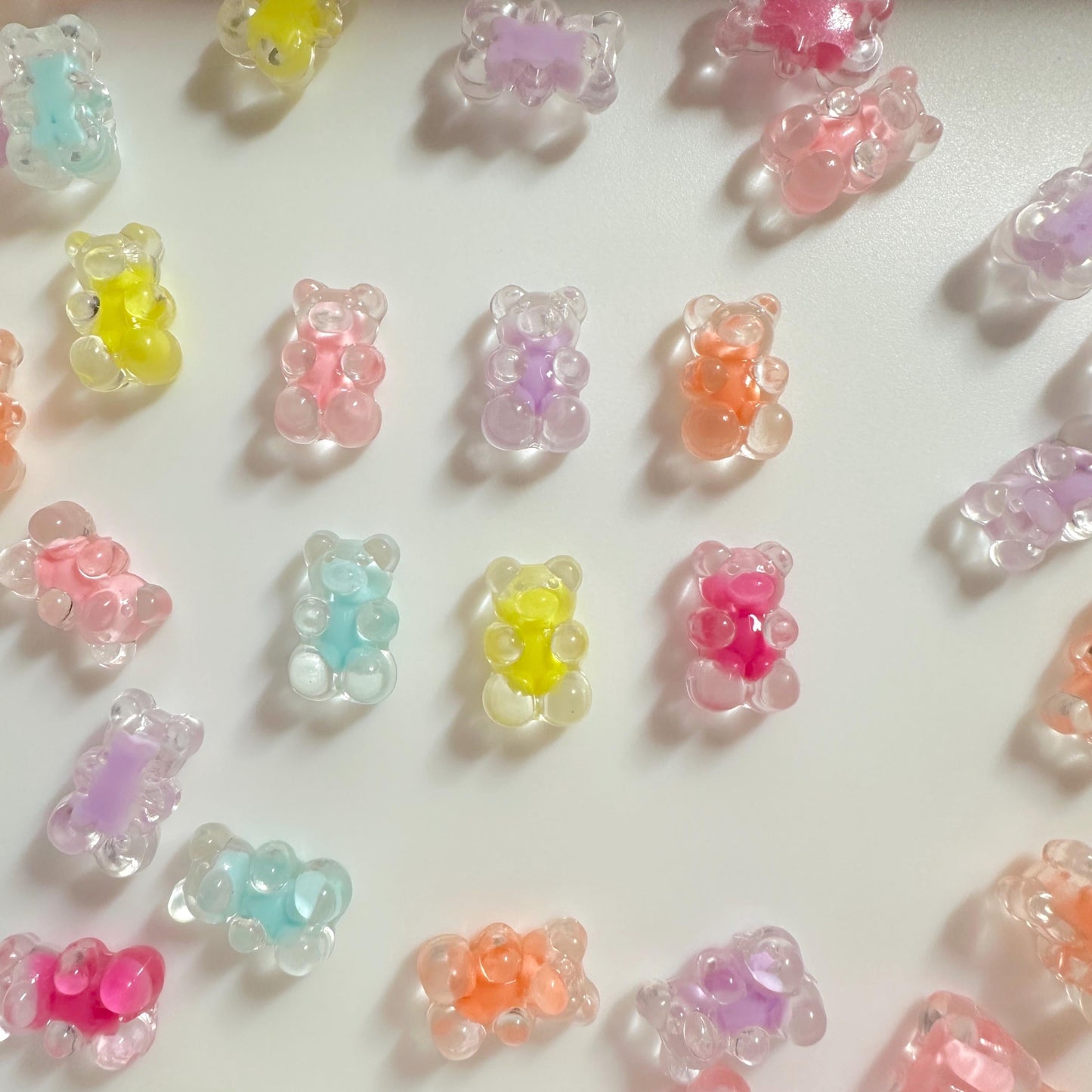 Transparent Gummy Bear Beads (18MM x 11MM , side hole)