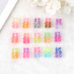 20MM x 13MM Two-Tone Glitter Colorful Gummy Bear Beads (Vertical Hole)