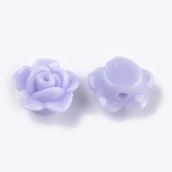 12MM x 12.5MM Cute Acrylic Open Rose Spacer Beads