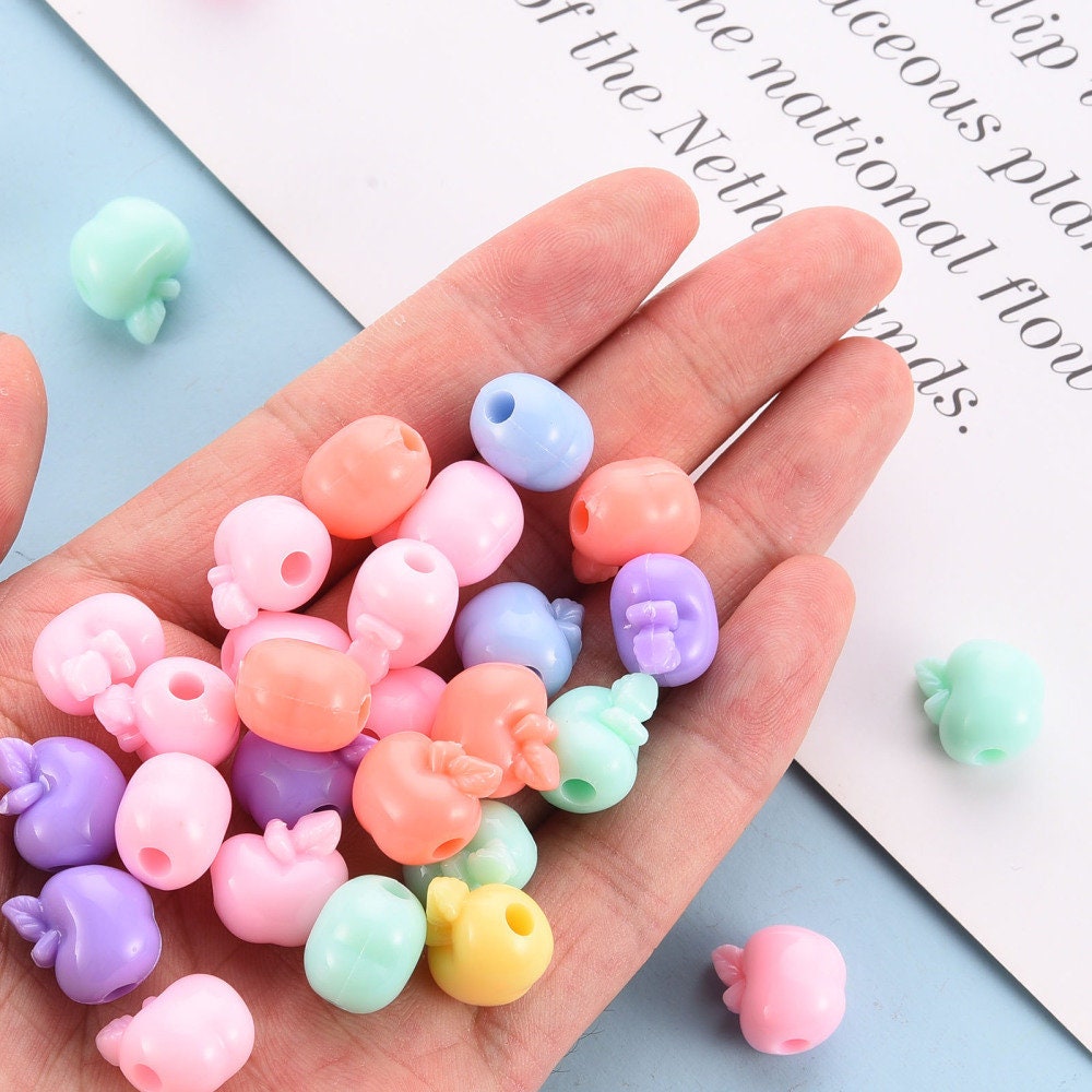 Chunky 14MM Apple Acrylic Spacer Beads