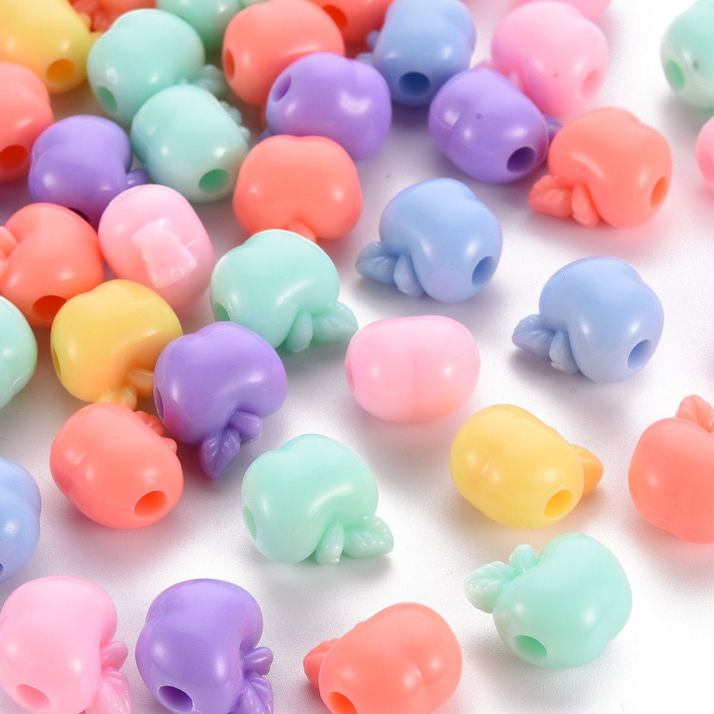 Chunky 14MM Apple Acrylic Spacer Beads