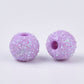8.5MM Pastel Purple Acrylic Glitter Round Spacer Beads