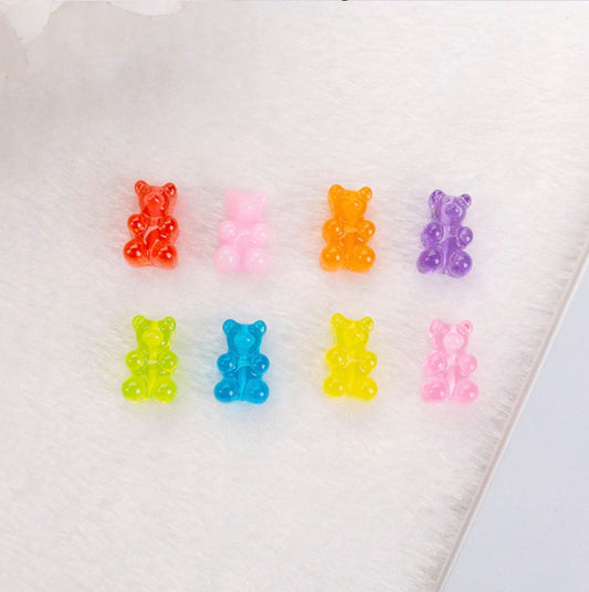 Cute Colorful Gummy Bear Beads Charm (10mm x 16mm) with Vertical Hole