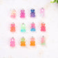 Cute Glitter Gummy Bear Charm with Eye Pin (10mm x 17mm)