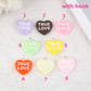 Cute Solid Colored True Love Heart Resin Charms with eyepin (24mm x 22mm)