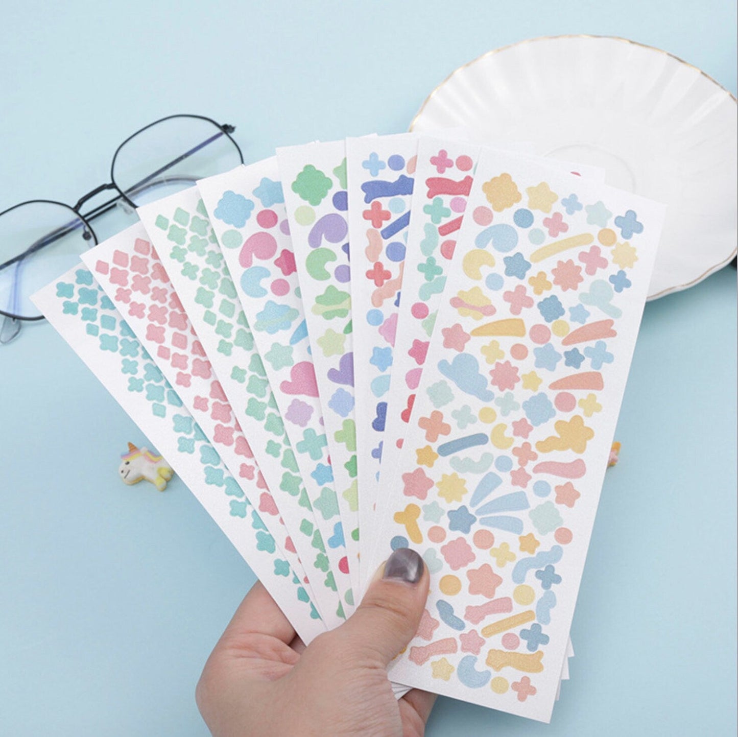 Holographic Ribbon and Star Sticker Sheets