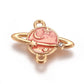 Pink Moon Planet Space Enamel Connector Link Charm (15mm x 19mm)