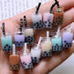 Resin Bubble Tea Bottle Charm with Eye Pin (28mm x 10 mm)