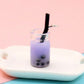 Resin Bubble Tea Bottle Charm with Eye Pin (28mm x 10 mm)