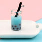 Resin Bubble Tea Bottle Charm with Eye Pin (28mm x 10 mm)