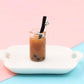 Resin Bubble Tea Bottle Charm with Eye Pin (28mm x 10 mm)