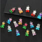 Cute Glitter Gummy Bear Charms With Eye Pins (11 x 22mm)