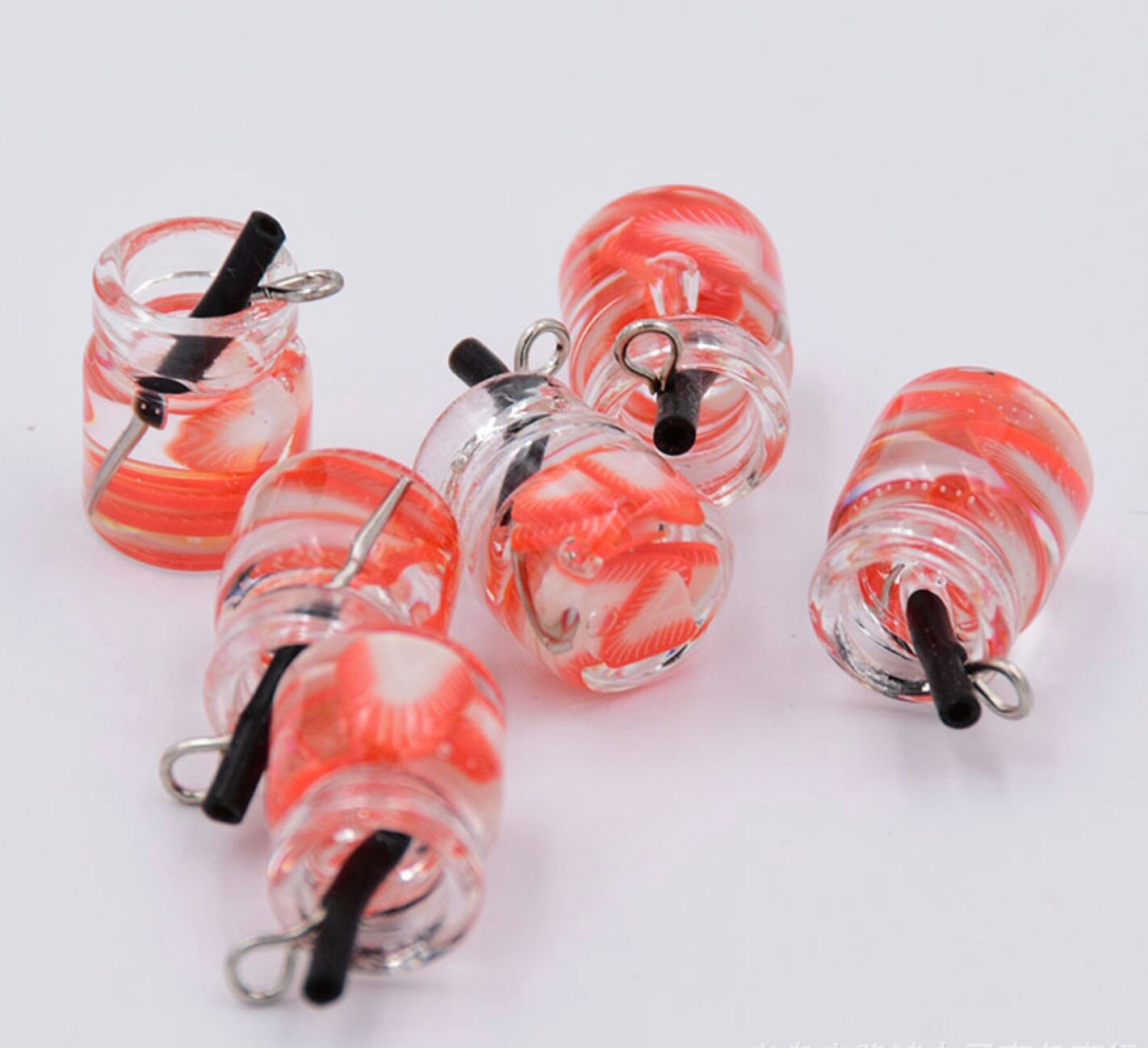 Resin Mini Sized Fruit Drink Bottle Charm with eyepin (11MM x 22MM)