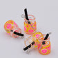 Resin Mini Sized Fruit Drink Bottle Charm with eyepin (11MM x 22MM)