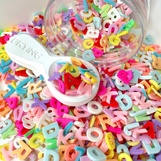 FAKE 10MM Alphabet Letter, School Polymer Clay Sprinkle Mix (NOT EDIBLE) D26-08