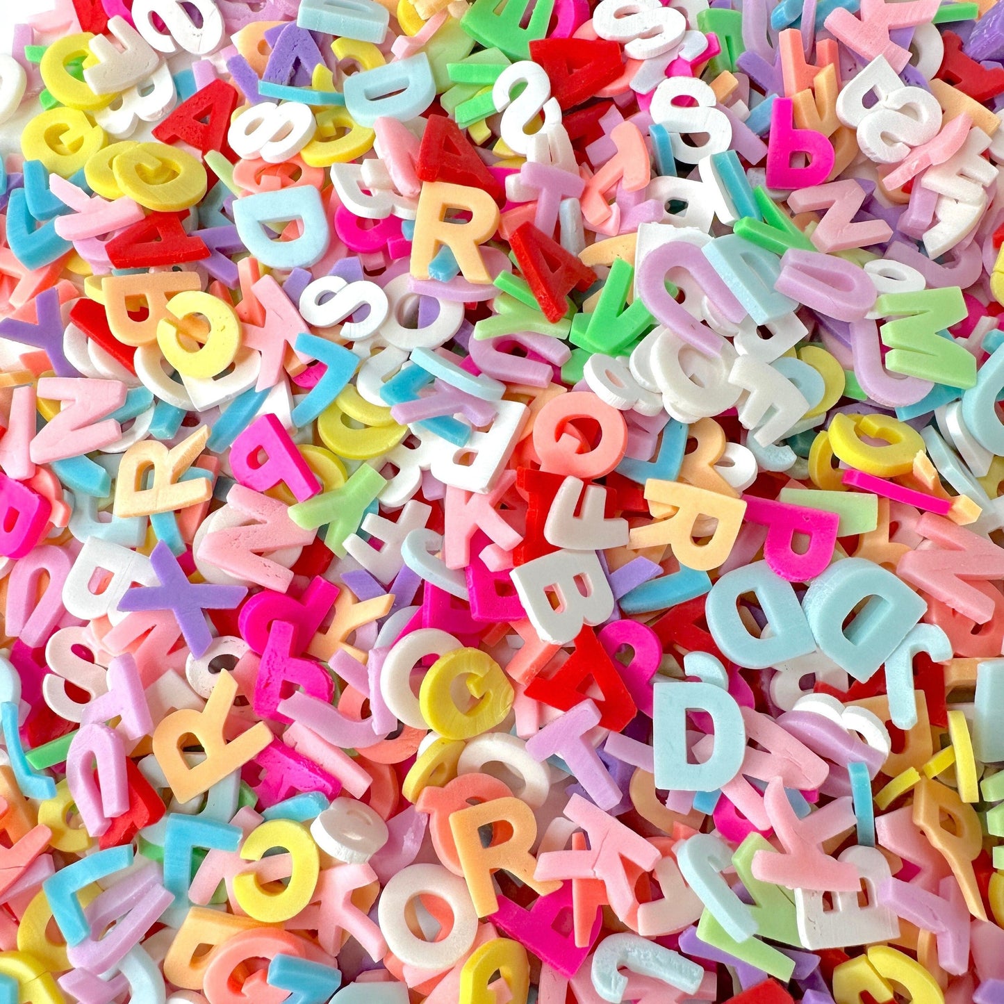 FAKE 10MM Alphabet Letter Polymer Clay Sprinkle Mix (NOT EDIBLE)  D26-08