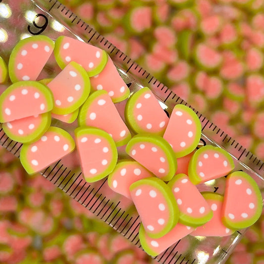 FAKE 10MM Large Half Watermelon Slice Polymer Clay Sprinkle (NOT EDIBLE)