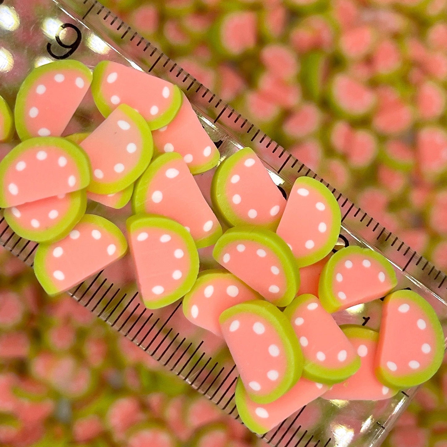 FAKE 10MM Half Watermelon Fruit Polymer Clay Sprinkle (NOT EDIBLE) D22-35