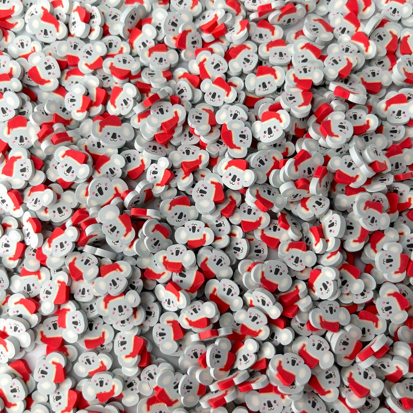 FAKE 10MM Santa Hat Koala, Christmas Animal Polymer Sprinkle (NOT EDIBLE) D46-26