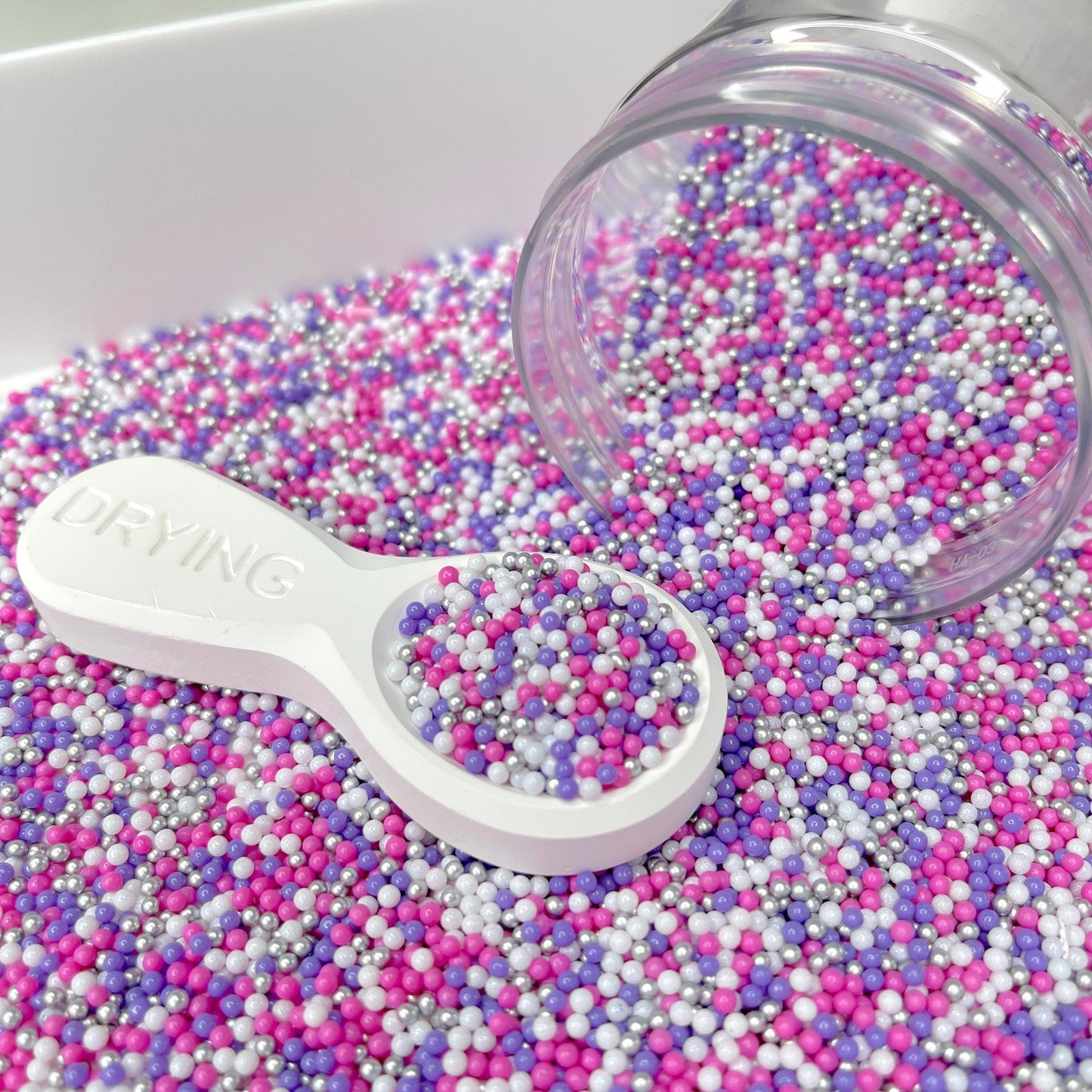 FAKE 2MM Unicorn Pink Purple Silver Pearl Mix (NOT EDIBLE) D27-16