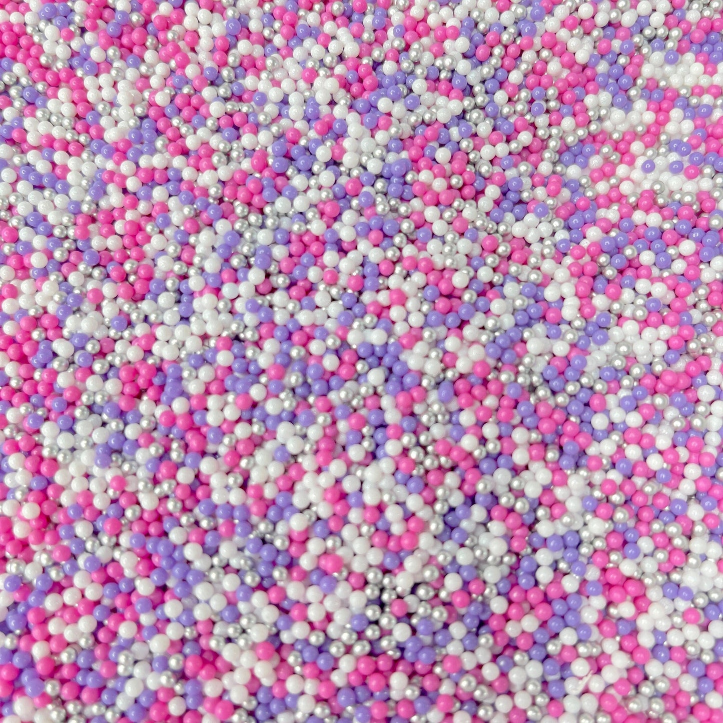 FAKE 2MM Unicorn Pink Purple Silver Pearl Mix (NOT EDIBLE) D27-16