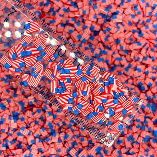 FAKE 5MM American Flag, USA Polymer Clay Sprinkle (NOT EDIBLE) D36-03