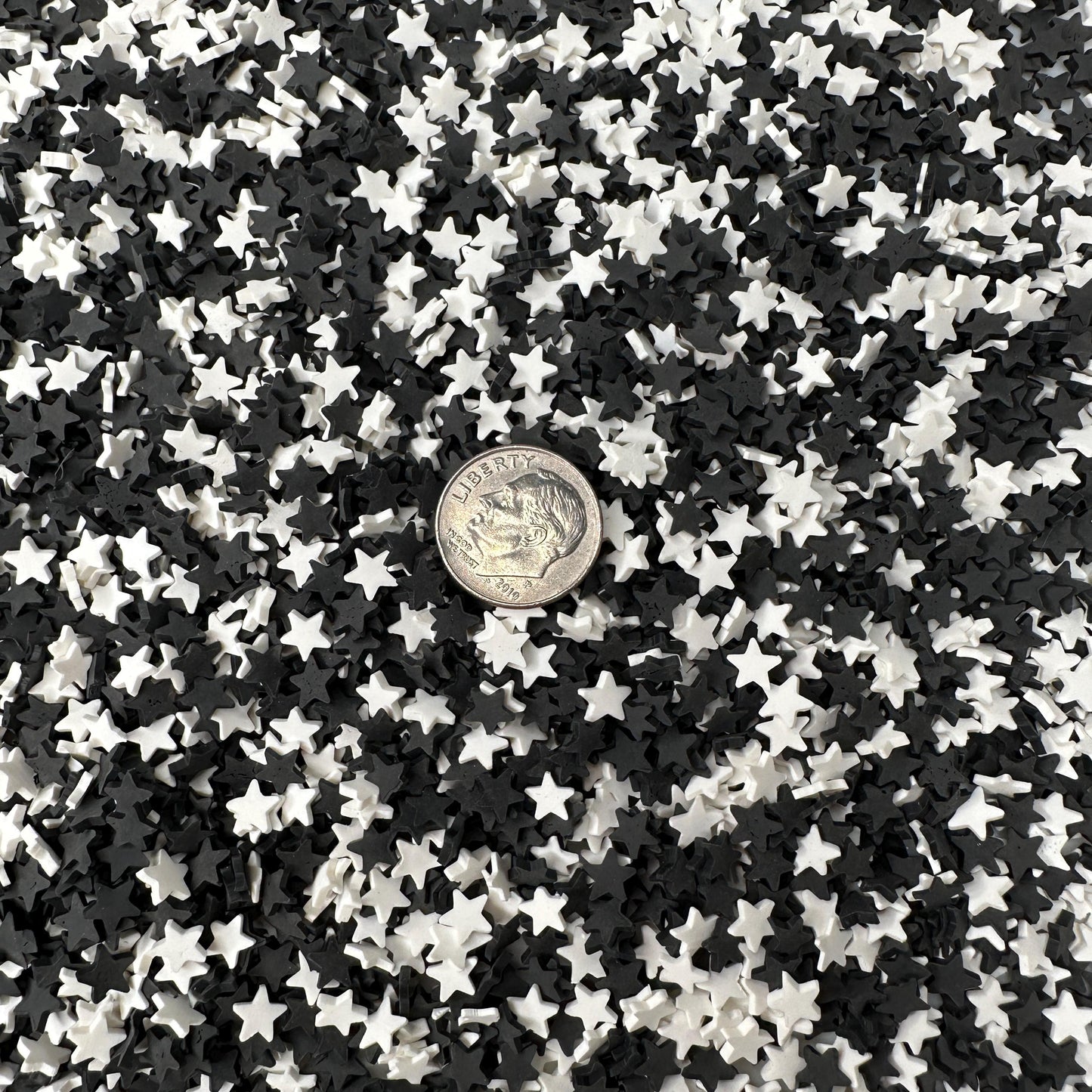 FAKE 5MM Black and White Star Polymer Clay Sprinkle Mix (NOT EDIBLE)