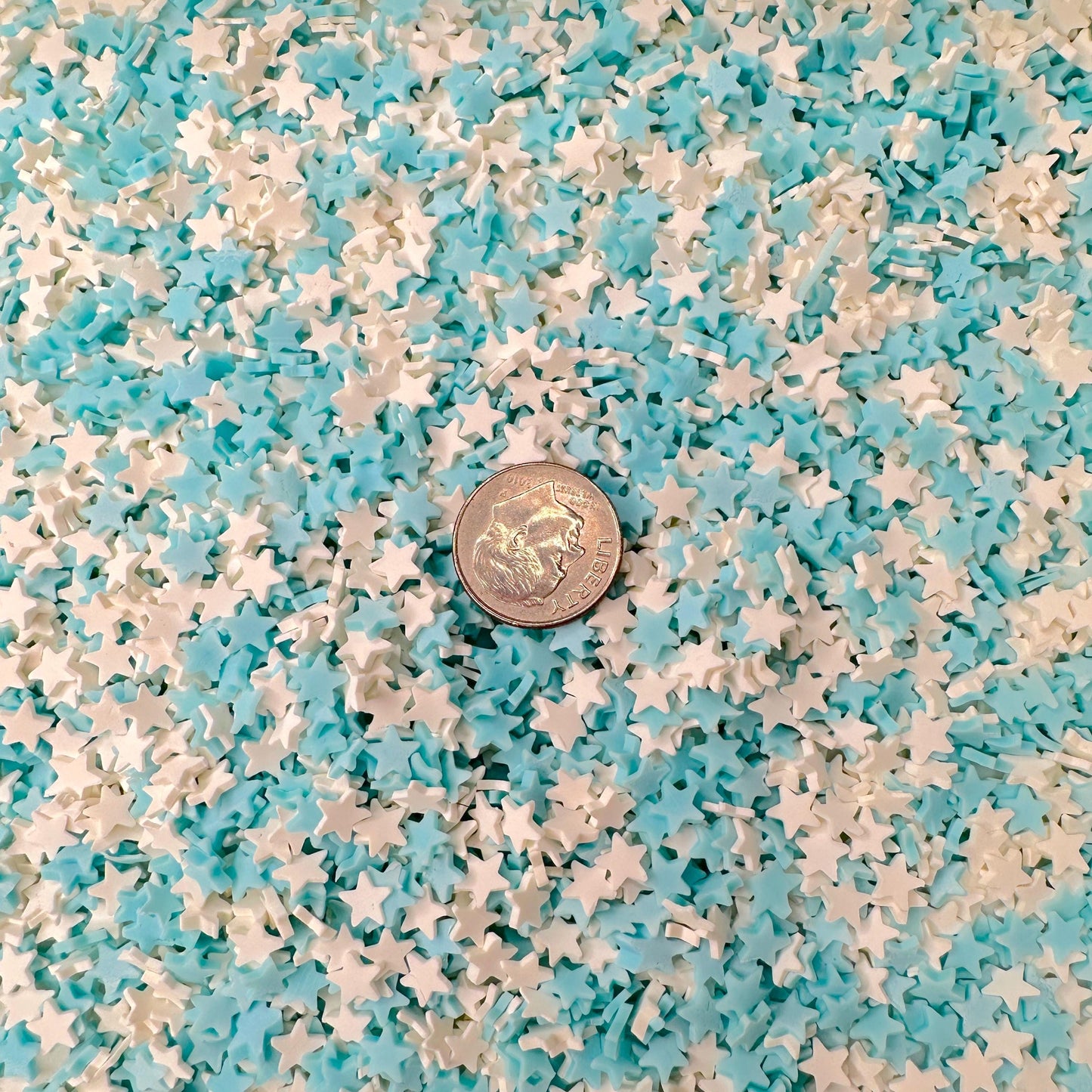 FAKE 5MM Blue and White Star Polymer Clay Sprinkle Mix (NOT EDIBLE) D25-05