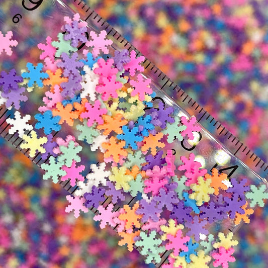 FAKE 5MM Bright Color Snowflake Polymer Clay Sprinkle (NOT EDIBLE) D23-06