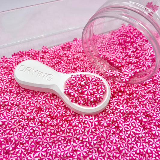 FAKE 5MM Bright Pink Peppermint Polymer Clay Sprinkles (NOT EDIBLE) D18-36