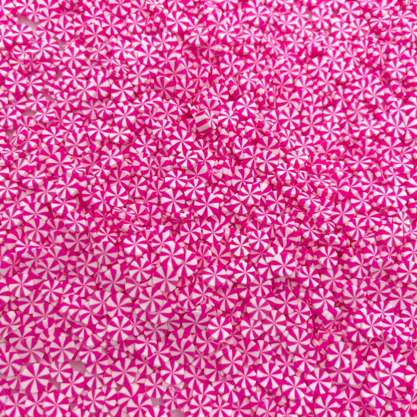 FAKE 5MM Bright Pink Peppermint Candy Polymer Clay Sprinkles (NOT EDIBLE)