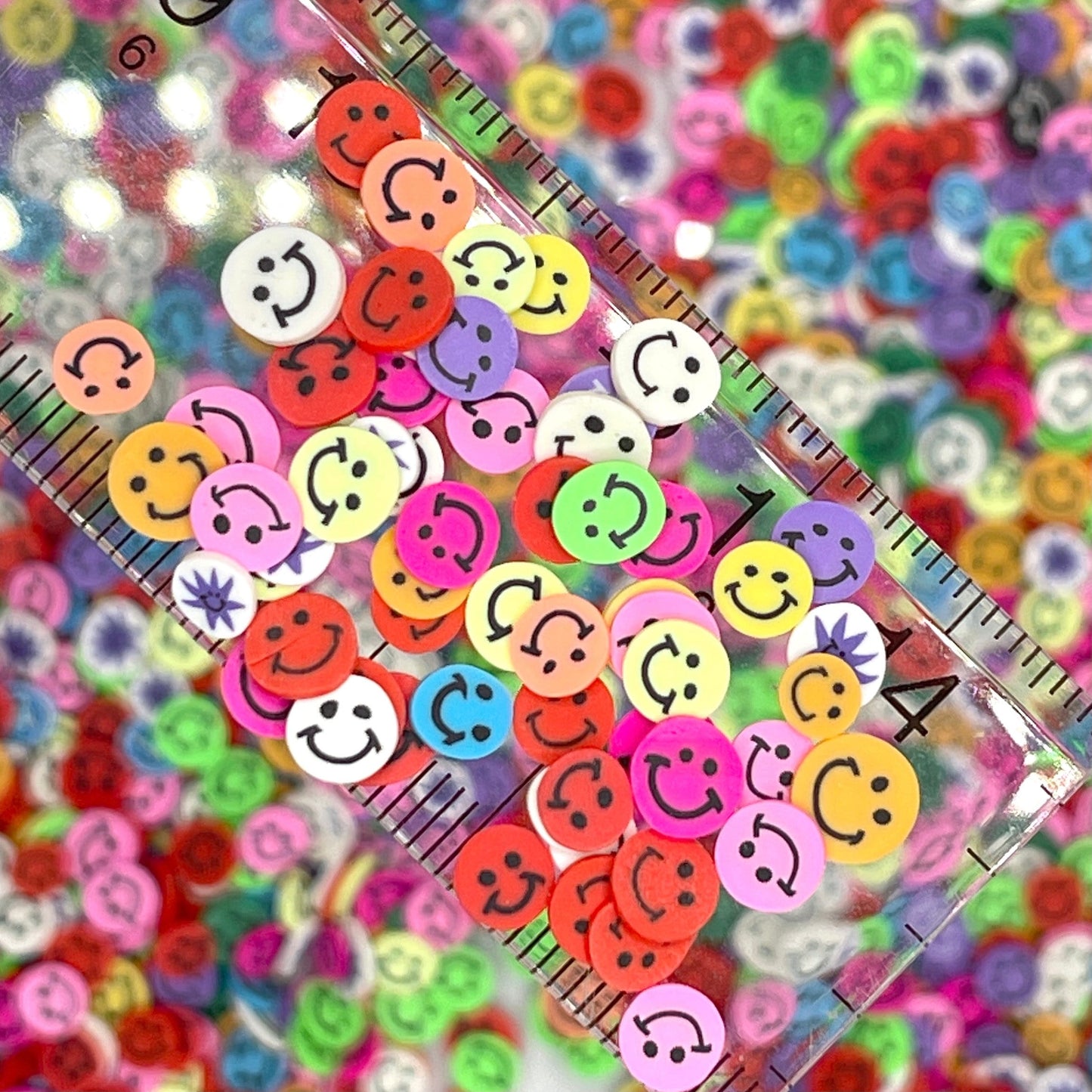 FAKE 5MM Colorful Mix Smiley Faces Polymer Clay Sprinkle (NOT EDIBLE) D32-03