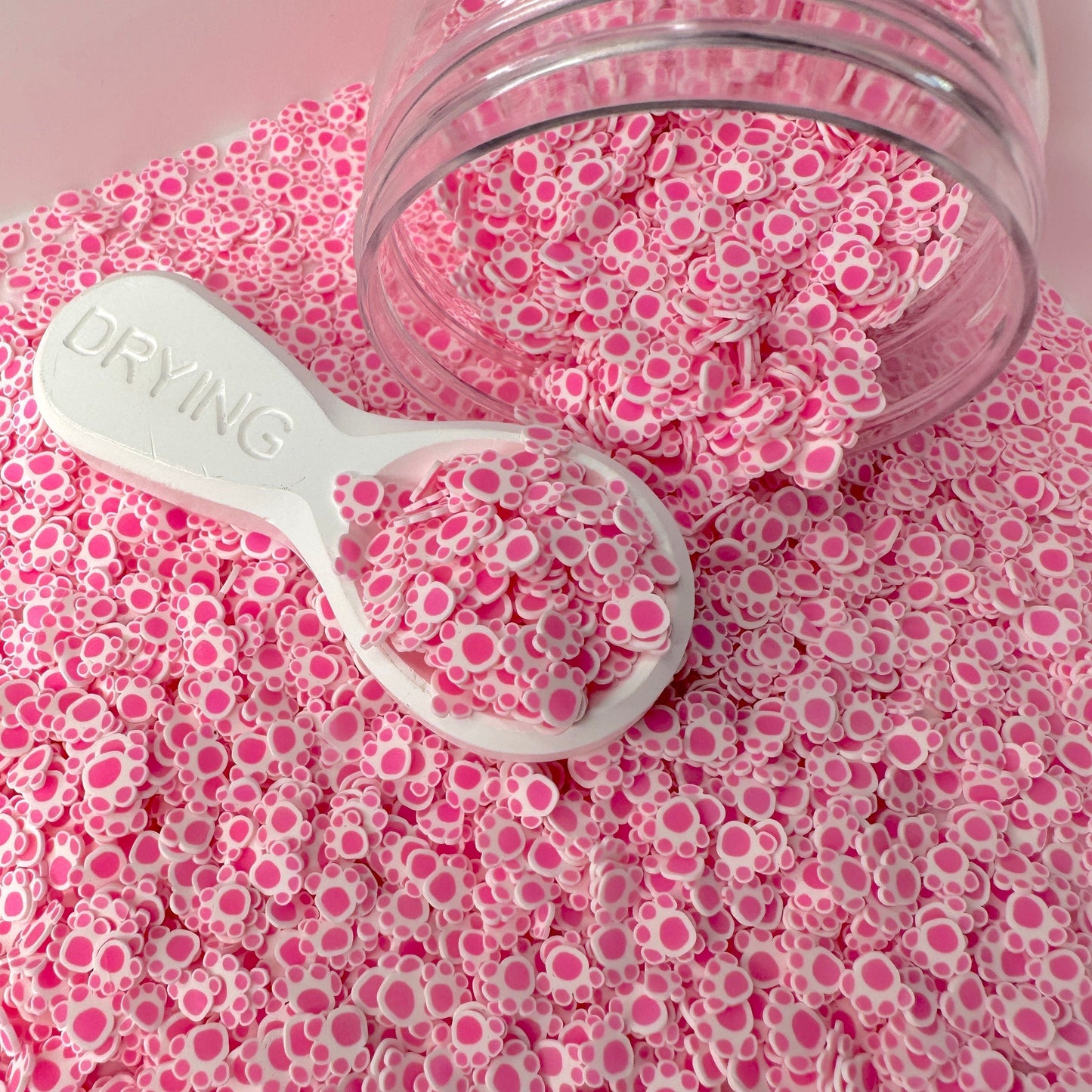 FAKE 5MM Cute Pink Paw Polymer Clay Sprinkle Slice (NOT EDIBLE)  D34-25