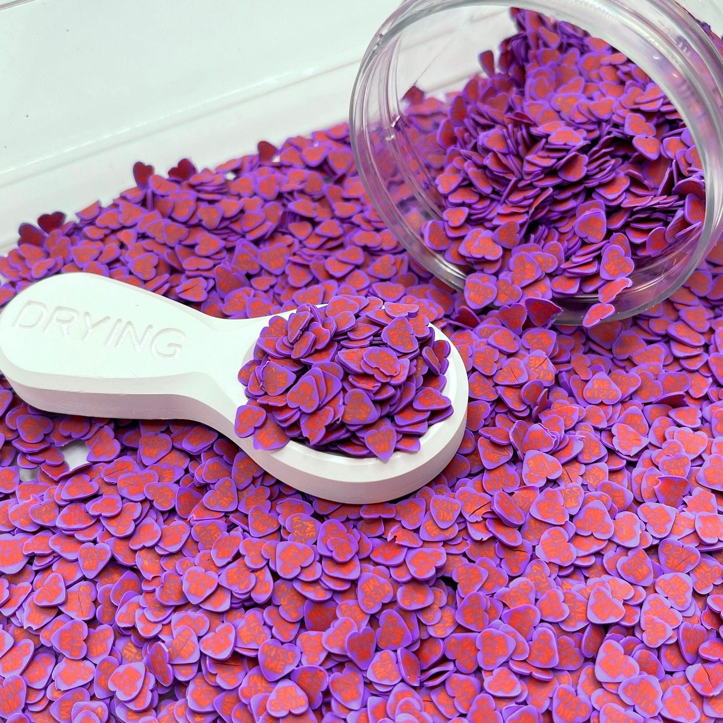 5MM Dark Purple Kiss Me Heart, Valentine Clay Sprinkle (NOT EDIBLE) D18-33