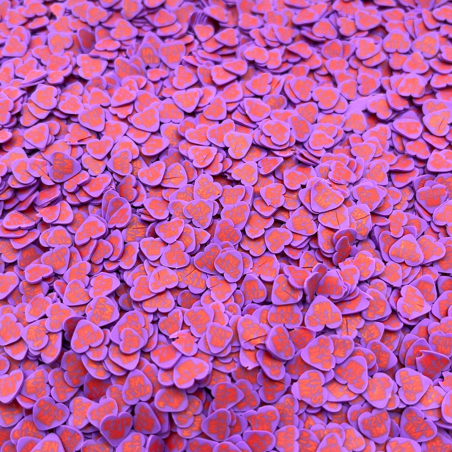 5MM Dark Purple Kiss Me Heart, Valentine Clay Sprinkle (NOT EDIBLE) D18-33