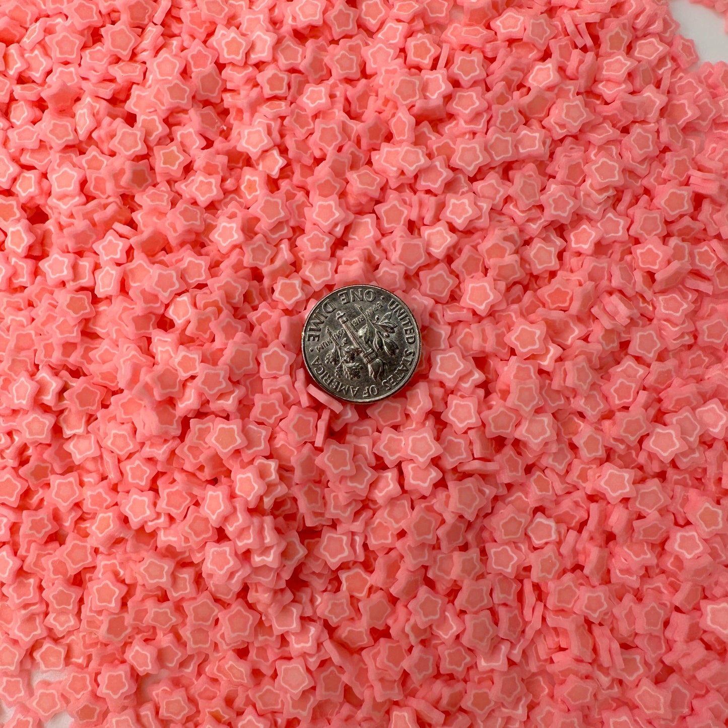 FAKE 5MM Double Pink Star Polymer Clay Sprinkle (NOT EDIBLE) D25-18